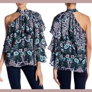 NEW Parker [ Medium ] One Shoulder‎ Ruffle Choker Top in Lilac Eden